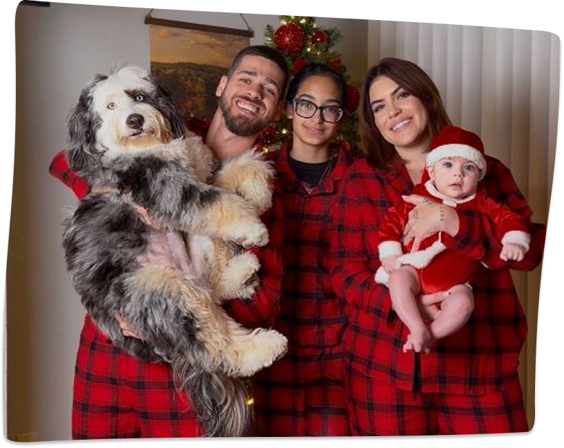 Amanda com a família
